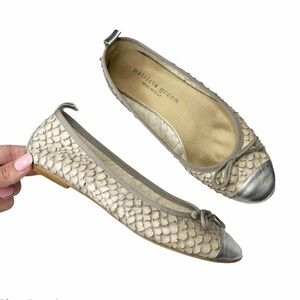 Patricia Green Snakeskin Ballet Flats Sz 36